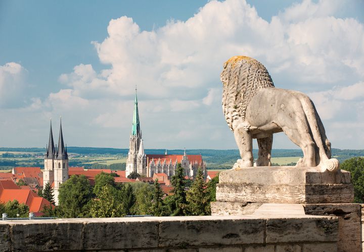 Ausblick von der Burg Mühlhausen auf die Altstadt 