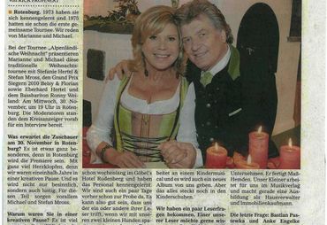 Bild zur News: Göbel Hotels Arena: Alpenländische Weihnacht mit Marianne und Michael am 30. November ab 19 Uhr