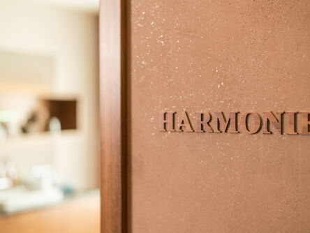 Harmonie Schriftzug an der Wand