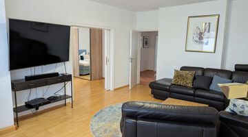 Wohnzimmer in der Ferienwohnung des Hotel Quellenhof