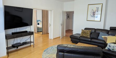 Wohnzimmer in der Ferienwohnung des Hotel Quellenhof