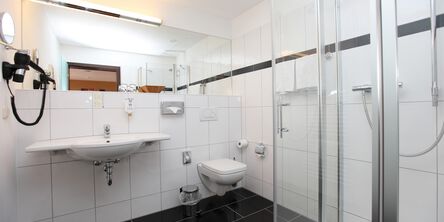 Badezimmer im Superior Zimmer des Hotel Quellenhof