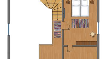 Bunter Grundriss des Berg-Chalets