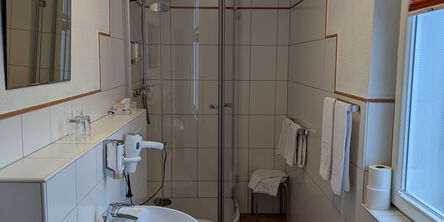Badezimmer in der Ferienwohnung Hotel Quellenhof