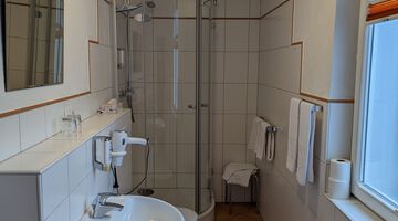 Badezimmer in der Ferienwohnung Hotel Quellenhof