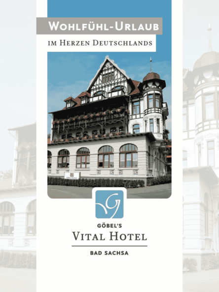 Cover des Imageprospekt vom VitalHotel mit Bild von der Außenansicht